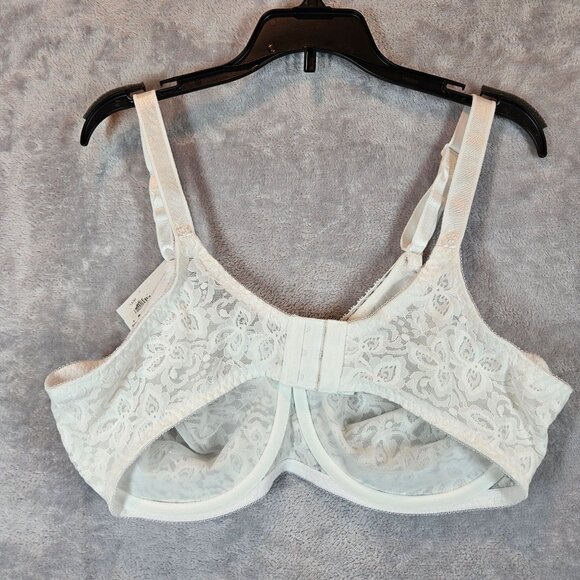 NWT Bali Womens Bra 40C Underwire Lace Full-Coverage White Natural Shaping - Picture 2 of 10